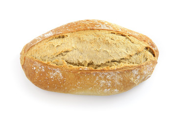 Pain de campagne sur fond blanc