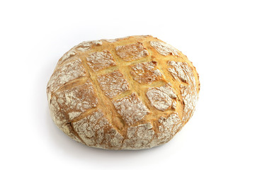 Pain de campagne sur fond blanc