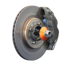 A Brake Disc and Calliper from a Racing Car.
