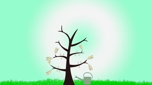 Tree with Dollars Growing