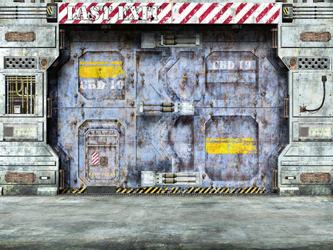 futuristic spaceship door