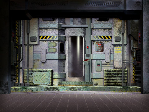 futuristic spaceship room