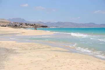 Deurstickers Sotavento Beach, Fuerteventura, Canarische Eilanden Strand Playa de Sotavento op het Canarische eiland Fuerteventura