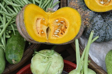 Kürbis und Gemüse