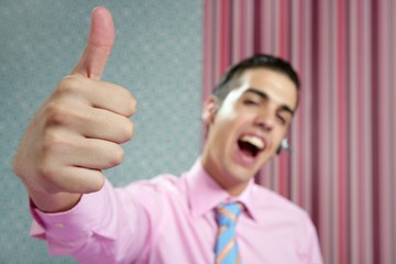 Businessman young with okay hand sign