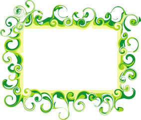 Green frame with curves