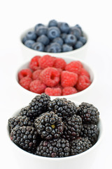 Blackberry, raspberry and blueberry