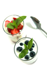 Berries on yogurt