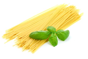 Italian spaghetti with Basil Leaf