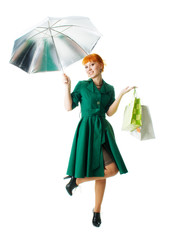 Beautiful lady with an umbrella