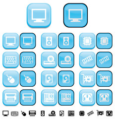 Hardware computer  buttons with pushed effect Up and down button