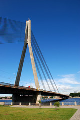 Fototapeta na wymiar Cable bridge