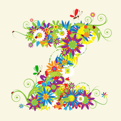 Letter Z, floral design. See also letters in my gallery