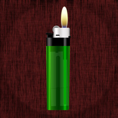 Realistic green lighter