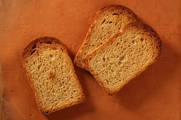 Toasted bread slices