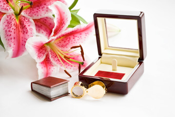 tiny book and flower