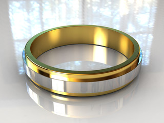 Two tone Gold Ladies Engagement Ring