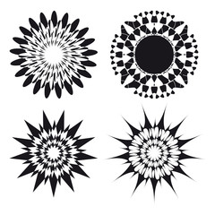Spirograph ornament tattoo design elements