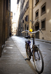 Old bicycle on the florence sreet