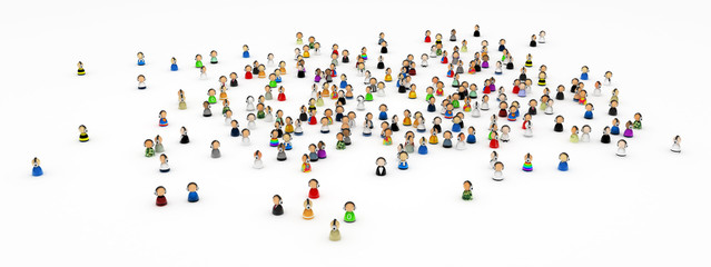 Cartoon Crowd with Headphones