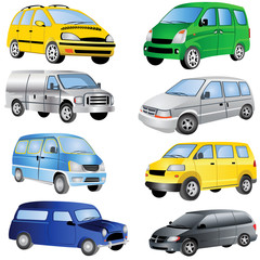 Minivan Icons Set