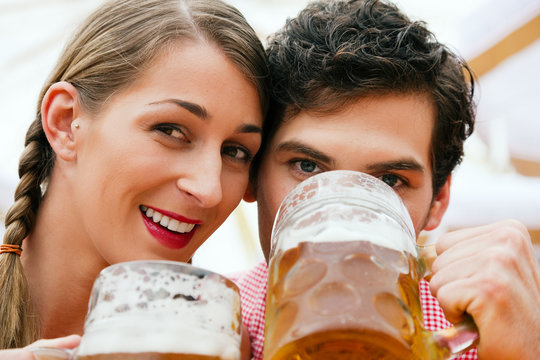 Couple In A Beer Tent