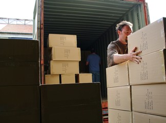 déchargement de camion