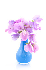 Lavender blue vase with Lathyrus