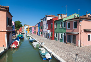 Fototapeta na wymiar Small canal in Venice Italy