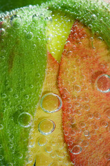 Yellow red green rose evolved in bubbles