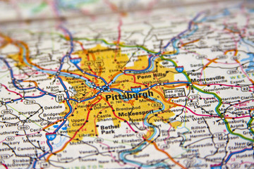 Fototapeta na wymiar Mapa Pittsburgh