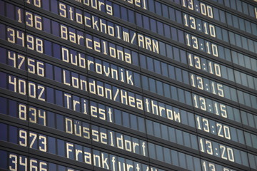 Obraz premium Flughafen Anzeigetafel