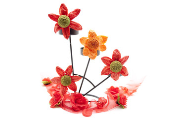 Blüten aufgesteckt