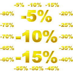 Discount label tamplates with different percentages
