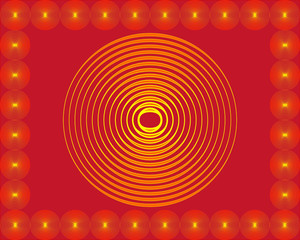 Hintergrundbild aus vielen gelben Kreislinien