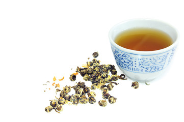 chinese jasmin tea with tea in cup