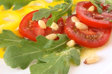 Salat mit Rucola Tomaten Paprika