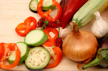 Fresh vegetables ready for cooking