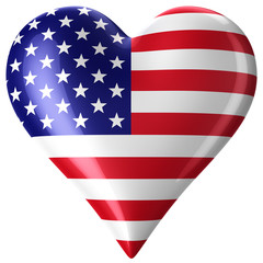 Fototapeta premium Heart with american flag