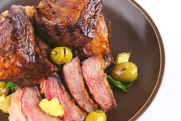 ribs and slice close up