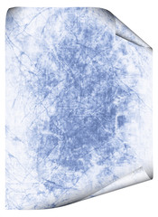 blue antique paper scrolls, texture background isolated on white