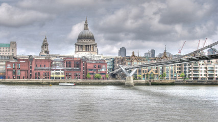 Fototapeta premium Millenium Bridge and St. Pauls Cathedral, London, England