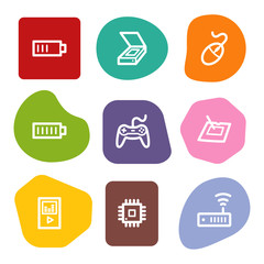 Electronics web icons set 2, colour spots series