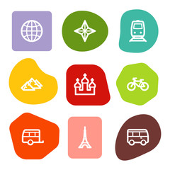 Travel web icons set 2, colour spots series