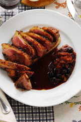 Magrone d anatra con marasche e Sangue Morlacco - Veneto