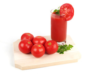 fresh tomato and juice