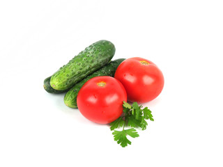 fresh tomato, cucumbers and parlsey