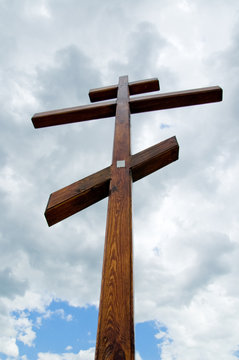 orthodox cross on a background sky
