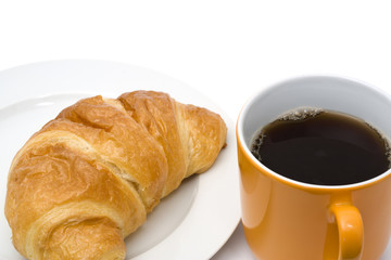 croissant und kaffee