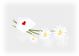 leibesbrief mit blumen illustration